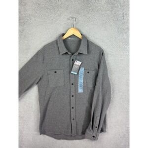 Camden Sweater Shirt Mens Large Gray Soft Button Front Long Sleeve Layering Mens